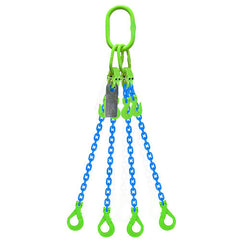 Austlift Grade 100 Chain Sling 10mm 4leg Effective Length C/W Clevis Type Grab Shortner And Clevis Self Locking Hook Tested