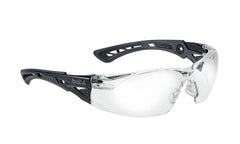 Bolle Safety Glasses RUSH+ KIT Set Black Temples assembled with Gasket & Strap with Case