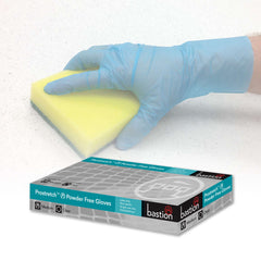 Bastion Prostretch Blue Gloves - Powder Free (Vinyl Alternative)