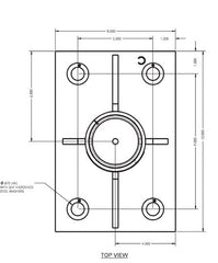 Floor mounted center base plate/sleeve, galvanized steel