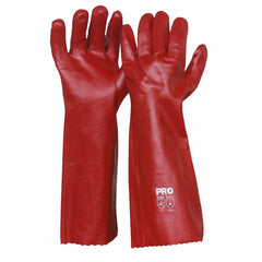 ProChoice Glove Red PVC Single Dip. Length 45cms (PVC45)
