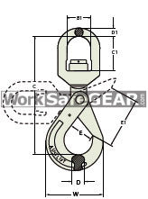 Austlift Swivel Selflocking Lifting Hook Hook 03.2T 10mm (102410)