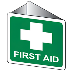 Aero Healthcare Off-Wall Poly First Aid Sign 22.5 x 22.5cm