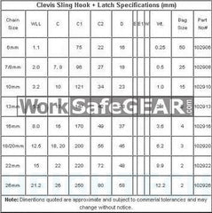 Austlift Sling Hook G80 Sling Hook c/w Safety Latch 7/8mm WLL 2T (102908)