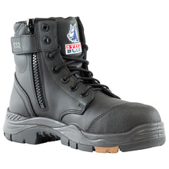 SIZE 6 Steel Blue Argyle BLACK Zip Composite Toe Scuff Cap Safety Boot (317532)