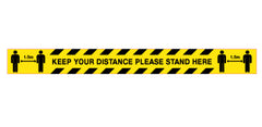 1.5m Keep Your Distance Please Stand Here Floor Graphic 1500 x 150mm (5922FG)