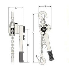 Austlift L3 Lever Block 1 ton 1.5m lift