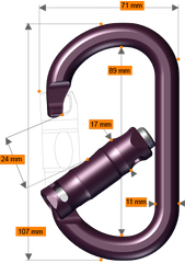 Rock Exotica rockO Auto-Lock Carabiner - 24Kn