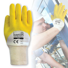 Bastion Verona Blue Nitrile Fully Dipped Jersey Cotton Gloves - Safety Cuff