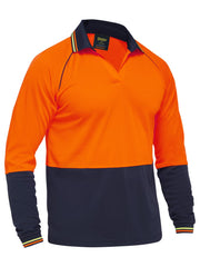 Bisley Bisley Recycle Two Tone Hi Vis Long Sleeve Polo