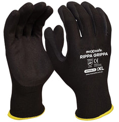 Maxisafe 'Rippa Grippa' Black Nitrile Coated Synthetic Glove (1 Pair)