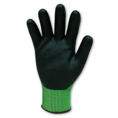 Bastion Soroca Cut 5 High Viz Green Hppe Gloves - Black Micro Foam Nitrile Palm Coating