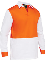 Bisley Two Tone Hi Vis V-Neck Long Sleeve Shirt