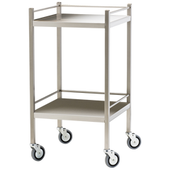 Aero Healthcare Small Stainless Steel Trolley with Rails 50 x 50 x 97cm