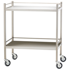 Aero Healthcare Large Stainless Steel Trolley with Rails 110 x 50 x 97cm