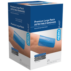 Aero Healthcare AEROPLAST Premium Detectable Large Patch 7.5 x 5cm Box/25