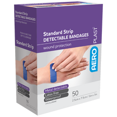 Aero Healthcare AEROPLAST Standard Detectable Strips 7.5 x 2.5cm Box/50