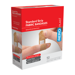Aero Healthcare AEROPLAST Premium Fabric Standard Strip 7.2 x 1.9cm Box/50