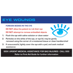 Aero Healthcare AEROGUIDE Eye Wound First Aid Card