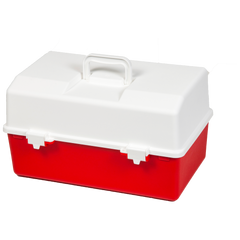 Aero Healthcare AEROCASE Red and White Plastic Tacklebox with 2 Tray Cantilever 16 x 33 x 19cm