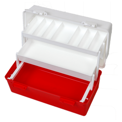 Aero Healthcare AEROCASE Red and White Plastic Tacklebox with 2 Trays 20 x 40 x 23cm