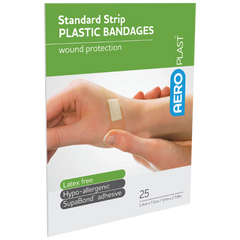 Aero Healthcare AEROPLAST Plastic Standard Strip 7.2 x 1.9cm Env/25