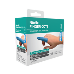 Aero Healthcare AEROSHIELD Medium Nitrile Finger Cots Box/50