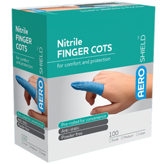 Aero Healthcare AEROSHIELD X-Large Nitrile Finger Cots Box/100