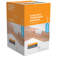 Aero Healthcare AEROPLAST Transparent Large Patch 7.5 x 5cm Box/25