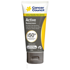 Aero Healthcare CANCER COUNCIL SPF50+ Active Sunscreen Tube 35mL