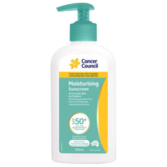 Aero Healthcare CANCER COUNCIL SPF50+ Moisturising Sunscreen Pump 200mL