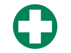FastAid Decal, First Aid Cross Only, 50Mm D., Self Adhesive, 10Pk