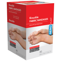 Aero Healthcare AEROPLAST Premium Fabric Knuckle Dressings 7.5 x 3.8cm Box/40