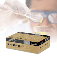 Bastion Latex - White Gloves - Powder Free - Micro Textured