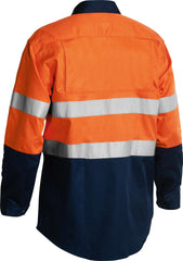 Bisley Taped Hi Vis Cool Lightweight Shirt - Orange/Navy XS
