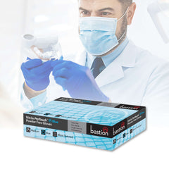 Bastion Nitrile Protouch Blue Gloves - Powder Free - Finger Micro Textured
