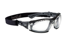 Bolle Safety Glasses RUSH+ KIT Set Black Temples assembled with Gasket & Strap with Case
