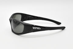 EYRES BERCY Matt & Shiny Black Frame Polarised Grey Lens