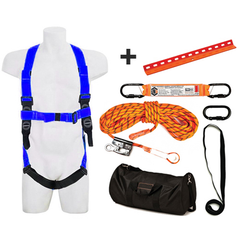 Roofer's Kit with Safety Harness, 15kN Roof Anchor and 15m Ropeline
