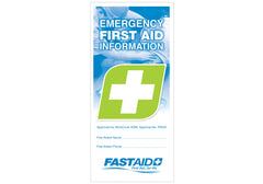 FastAid Emergency First Aid Information Booklet, Basic, Dl Size