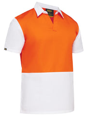 Bisley Two Tone Hi Vis V-Neck Short Sleeve Shirt