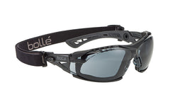 Bolle Safety Glasses RUSH+ KIT Set Black Temples assembled with Gasket & Strap with Case