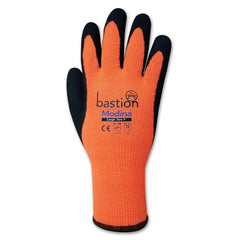 Bastion Modina Cut 3 Orange Acrylic Thermal Gloves - Black Sandy Latex Coating