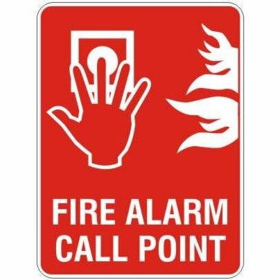 FIRE ALARM CALL POINT & PICTO 225x300mm Metal