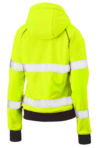 Bisley Women's Taped Hi Vis Fleece Zip Front Hoodie with Sherpa Lining