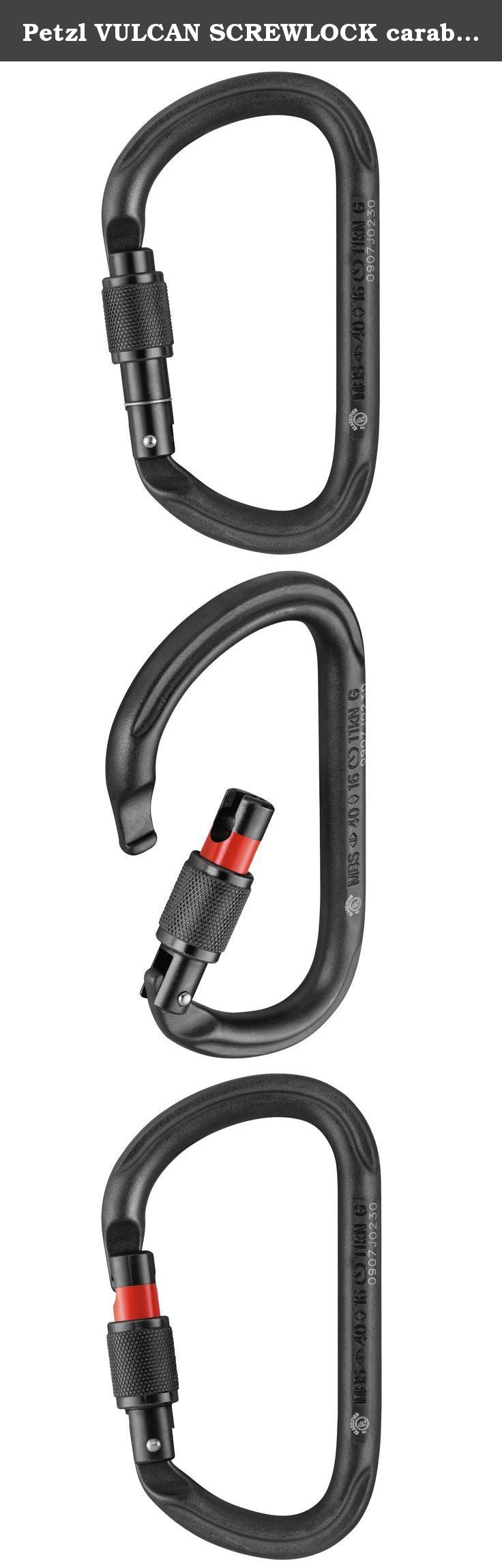 Petzl Tactical Black VULCAN Steel Screw-Lock Carabiner (M73SLN)