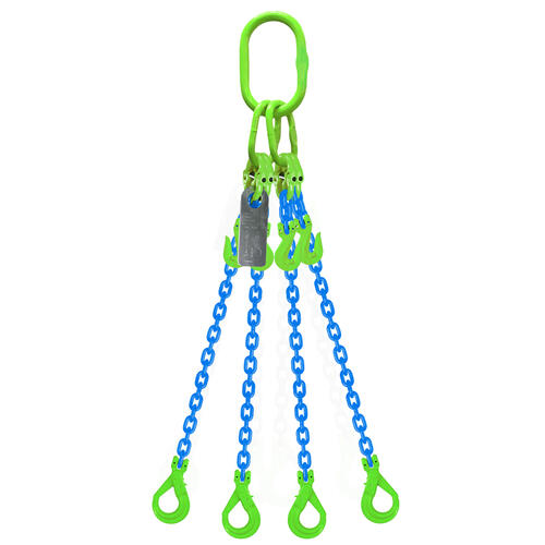 Austlift Grade 100 Chain Sling 10mm 4leg Effective Length C/W Clevis Type Grab Shortner And Clevis Self Locking Hook Tested