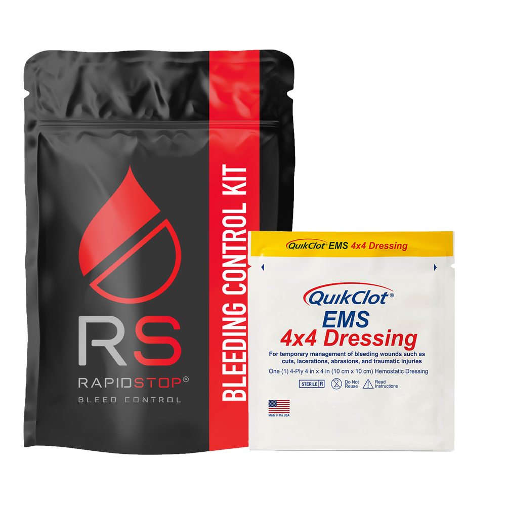 Aero Healthcare RAPIDSTOP Bleeding Control Kits - Medium, Plastic Pouch - EMS Dressing