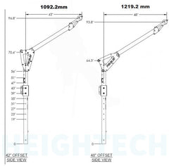 Pelsue Davit arm, mast 1219mm reach- 24m IKAR winch -HRA24