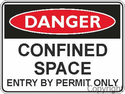 DANGER CONFINED SPACE 225x300mm POLY